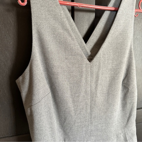 BANANA REPUBLIC Grey Bow Back midi Dress size 6P - Picture 4 of 16